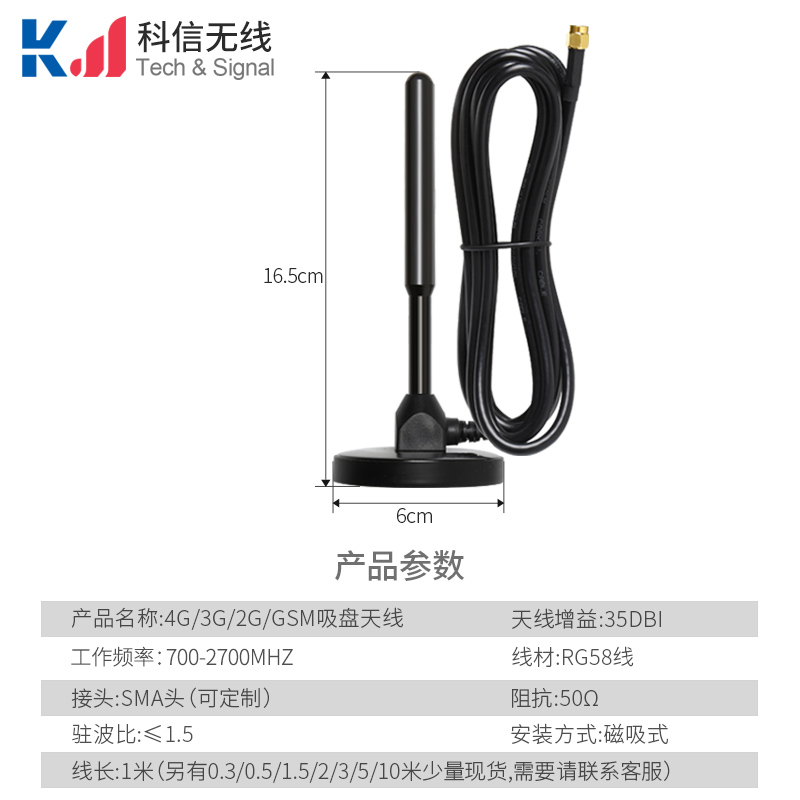 4G銅棒高增益大吸盤天線35dbi