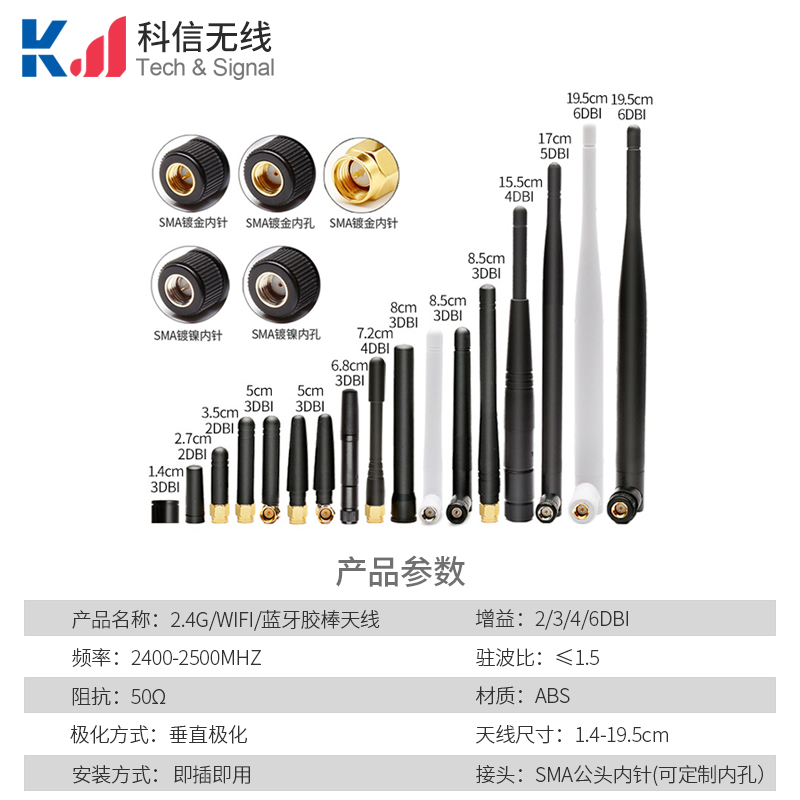 2.4g高增益可折疊wifi路由器天線(xiàn)外置膠棒天線(xiàn)